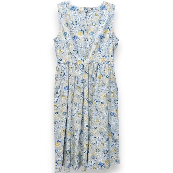 Mata Traders Sydney Midi Dress Blue Suzani Pockets Size Medium - Picture 6 of 8